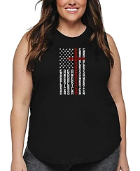 La Pop Art Plus Cross Flag Word Tank Top