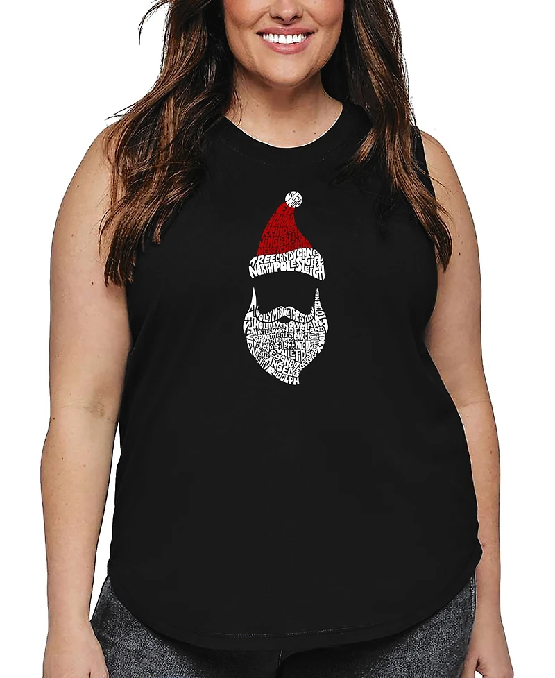 La Pop Art Plus Santa Claus Word Tank Top