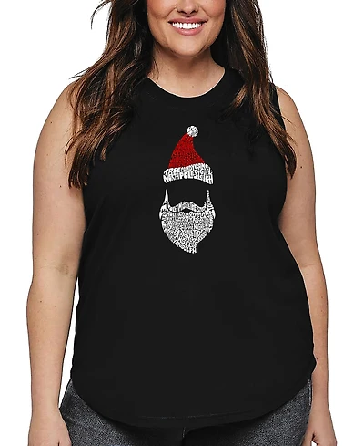 La Pop Art Plus Santa Claus Word Tank Top