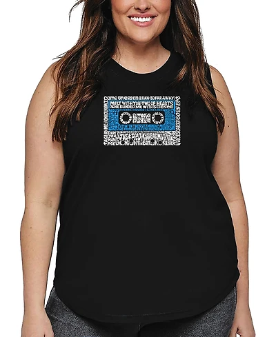 La Pop Art Plus 80's One Hit Wonders Word Tank Top