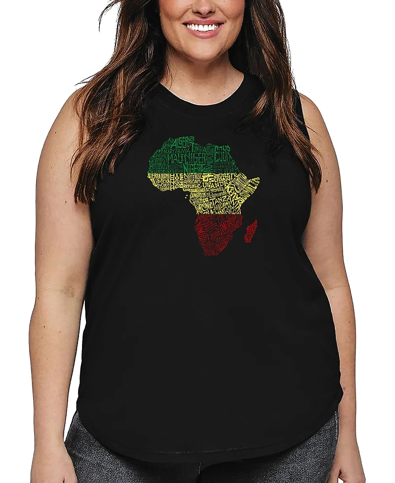 La Pop Art Plus Countries Africa Word Tank Top