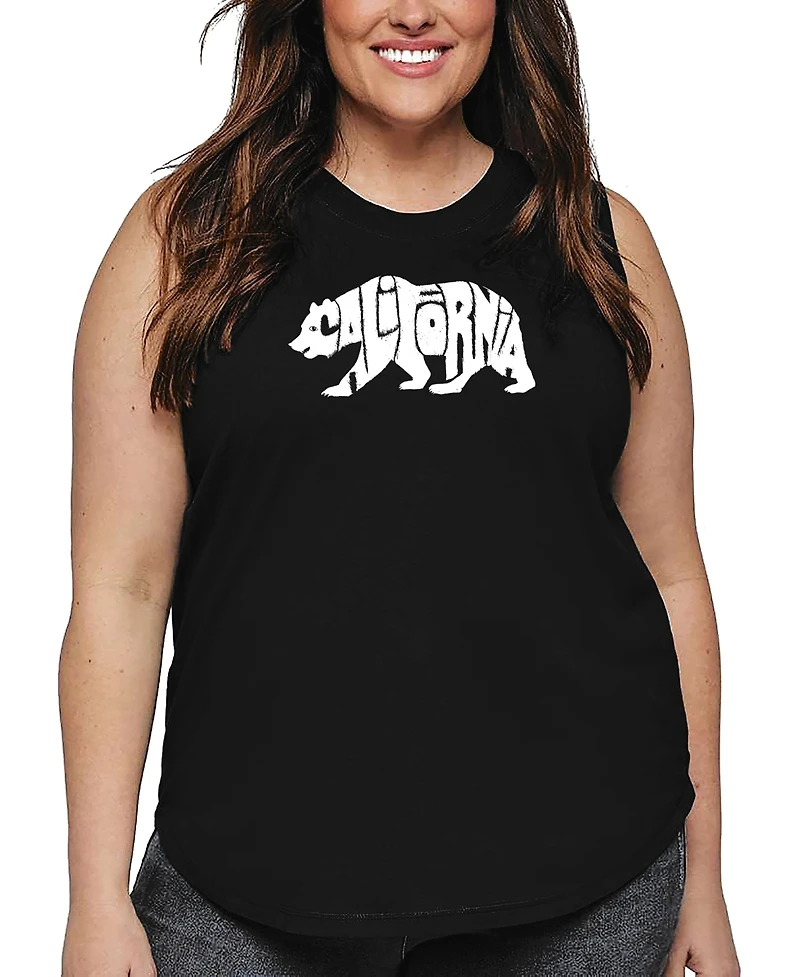La Pop Art Pus California Bear Word Tank Top