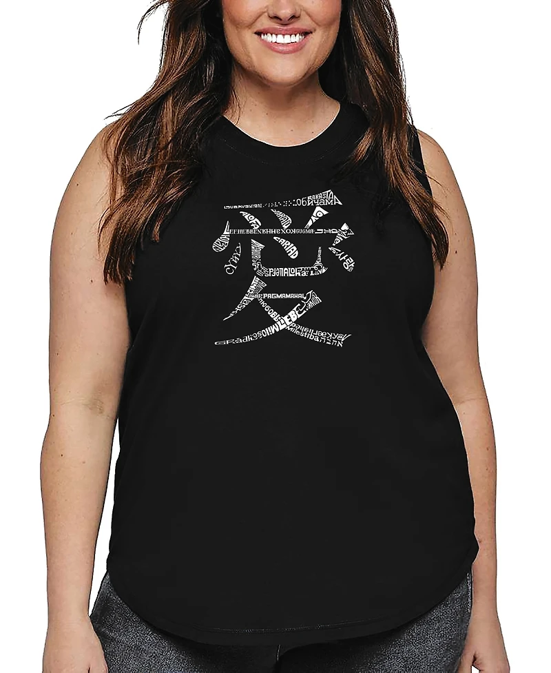 La Pop Art Plus 44 Love Languages Word Tank Top
