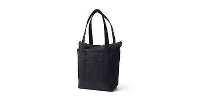 Lands' End Solid Color 5 Pocket Zip Top Long Handle Canvas Tote Bag