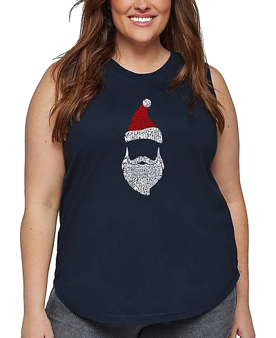 La Pop Art Plus Santa Claus Word Tank Top
