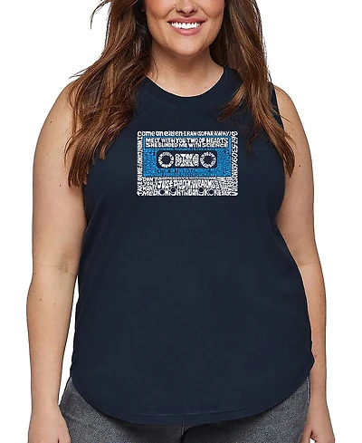 La Pop Art Plus 80's One Hit Wonders Word Tank Top
