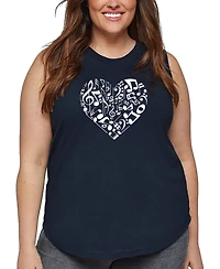 La Pop Art Plus Heart Notes Word Tank Top