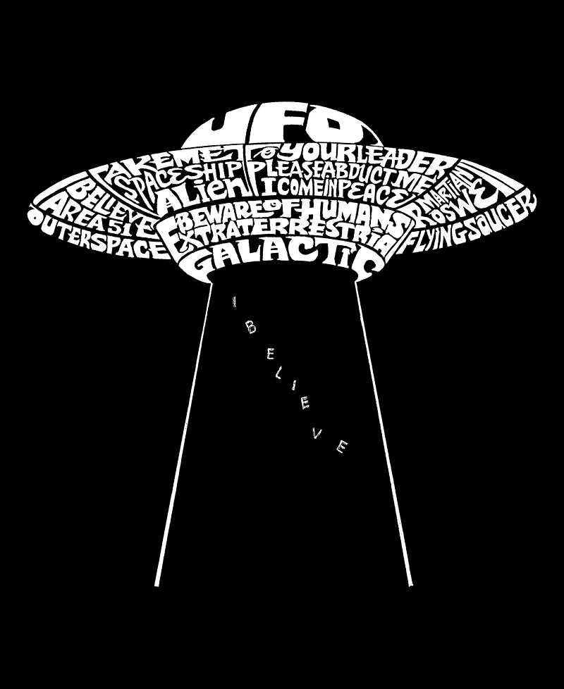 La Pop Art Plus Flying Saucer Ufo Word Tank Top