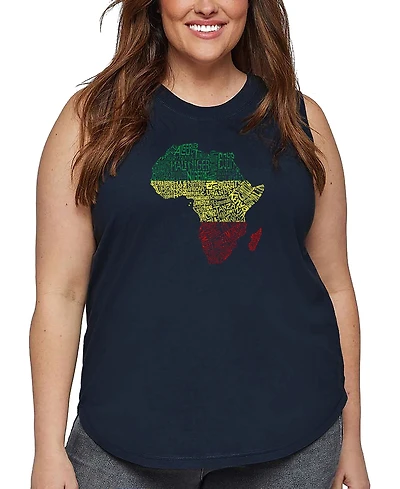 La Pop Art Plus Countries Africa Word Tank Top