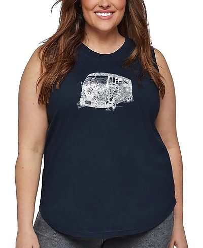 La Pop Art Plus 70's Music Word Tank Top
