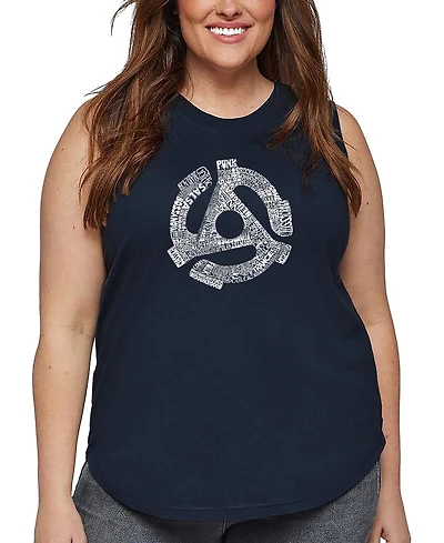 La Pop Art Plus Record Adapter Word Tank Top