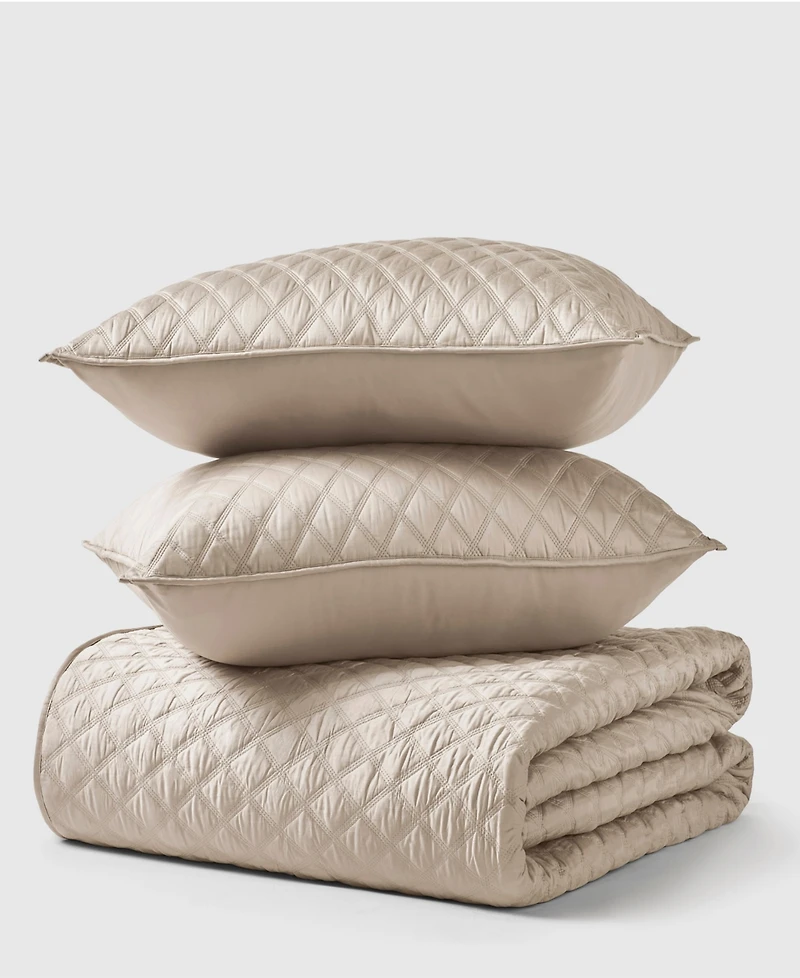 J Queen New York Premier Cotton Sateen 3-Pc. Quilt Set, King/California King