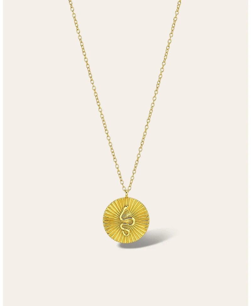 Zoe Lev Pleated Disc Snake Necklace