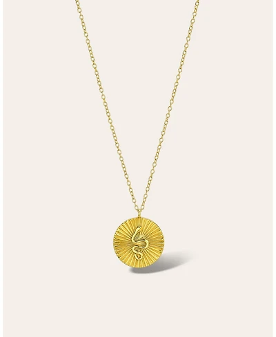 Zoe Lev Pleated Disc Snake Necklace