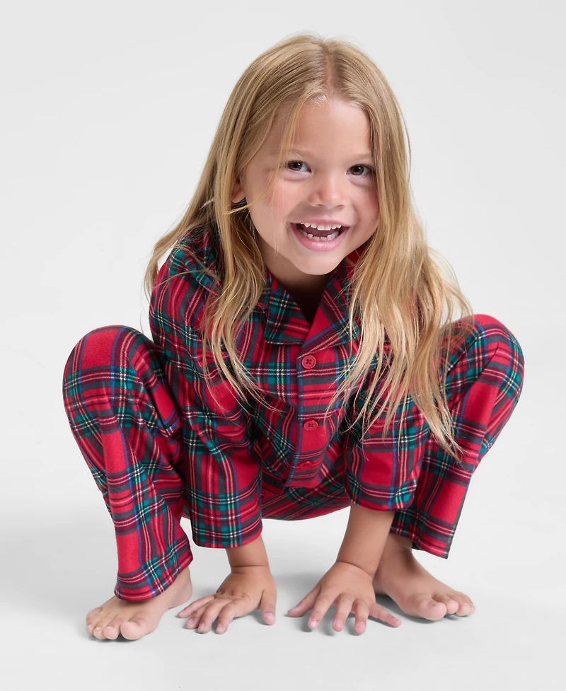 Holiday Lane Little & Big Kids Brinkley Plaid Notch Collar Matching Family Pajamas Set, Created for Macy's
