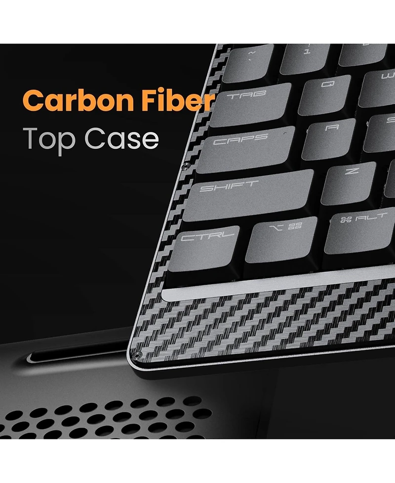 Lofree Edge Low Profile Mechanical Keyboard, 75% Rechargeable Bluetooth and Wired Connection for Windows, Mac Os/Pom Switches 2.0, Carbon Fiber Top Ca