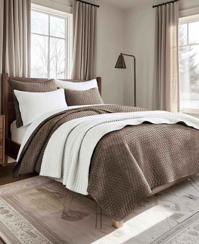 Levtex Velvet Stitch Reversible 3-Pc. Quilt Set, Full/Queen
