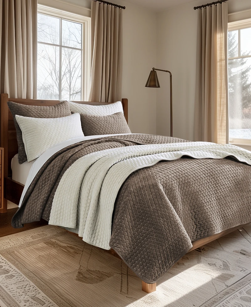 Levtex Velvet Stitch Reversible 3-Pc. Quilt Set