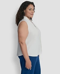 Dkny Plus Sleeveless V-Neck Top
