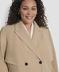 Dkny Plus Double Breasted Trench Jacket