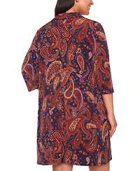Msk Plus Printed Jersey 3/4-Sleeve Dress