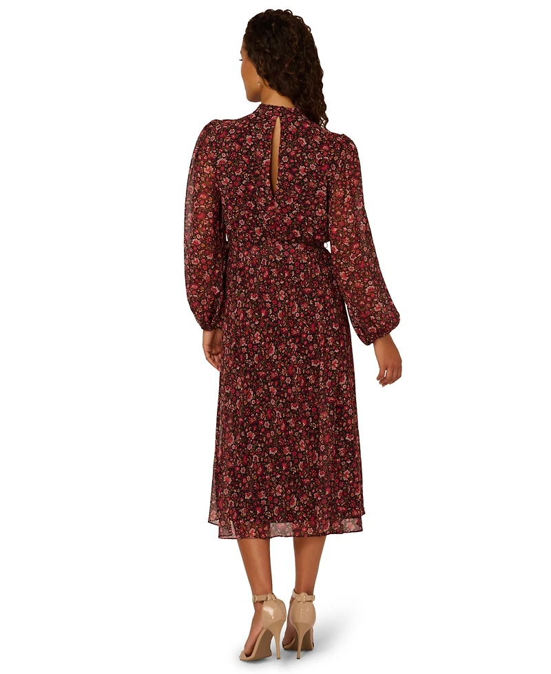 Adrianna Papell Women's Floral Chiffon Midi Dress