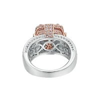 Suzy Levian New York Two-Tone Sterling Silver Cushion Cut Center Topaz Cocktail Milano Ring