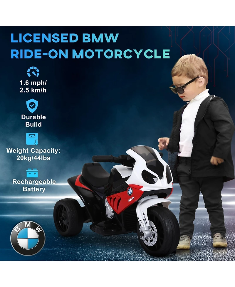 Aosom 6V Kids Motorcycle Licensed Bmw with Headlight, Music,