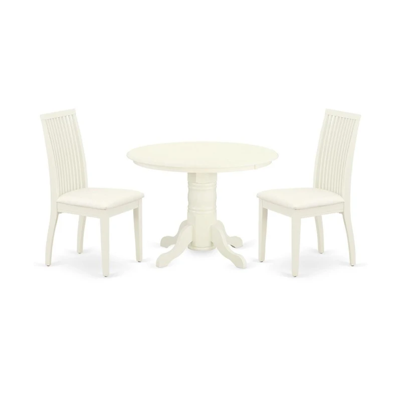 East West Furniture Dining Room Set Linen White