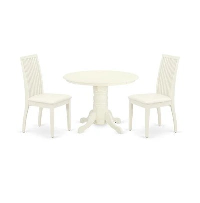East West Furniture Dining Room Set Linen White