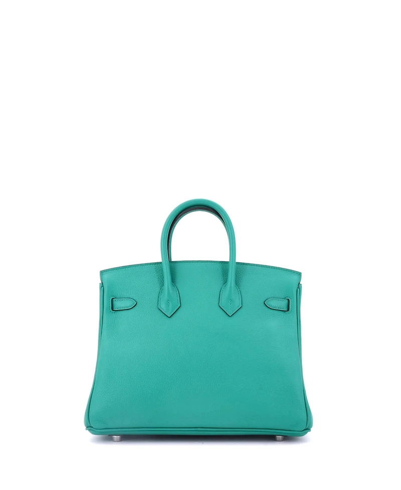 Pre-Owned Hermes Birkin 25 Handbag Verso Novillo with Palladium Hardware
