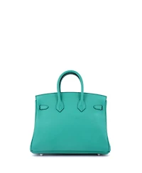 Pre-Owned Hermes Birkin 25 Handbag Verso Novillo with Palladium Hardware