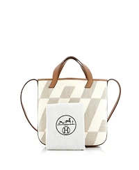 Pre-Owned Hermes 27 Cabas H en Biais Tote Canvas with Leather