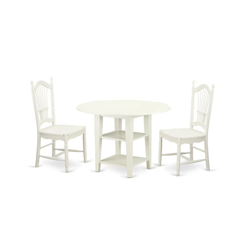 East West Furniture Dining Room Set Linen White