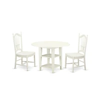 East West Furniture Dining Room Set Linen White