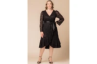 Kiyonna Women's Plus Cosmopolitan Sequin Lace Cocktail Dress