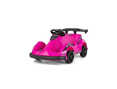 6V Kids Ride-On Go-Kart with Remote Control and Safety Belt - Pink