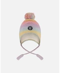 Deux par Girl Lined Peruvian Knit Pompom Hat Multicolor - Toddler|Child