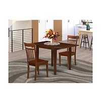 East West Furniture Dining Room Set Mahogany, NDCA3-mah-w