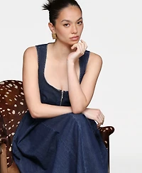 Avec Les Filles Women's Sweetheart Full Skirt Midi Dress