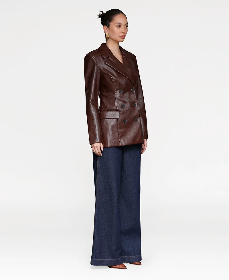 Avec Les Filles Women's Fitted Button-Front Blazer