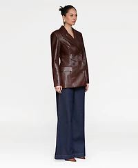 Avec Les Filles Women's Fitted Button-Front Blazer