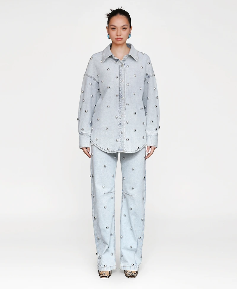 Avec Les Filles Women's All Over Stud Shacket
