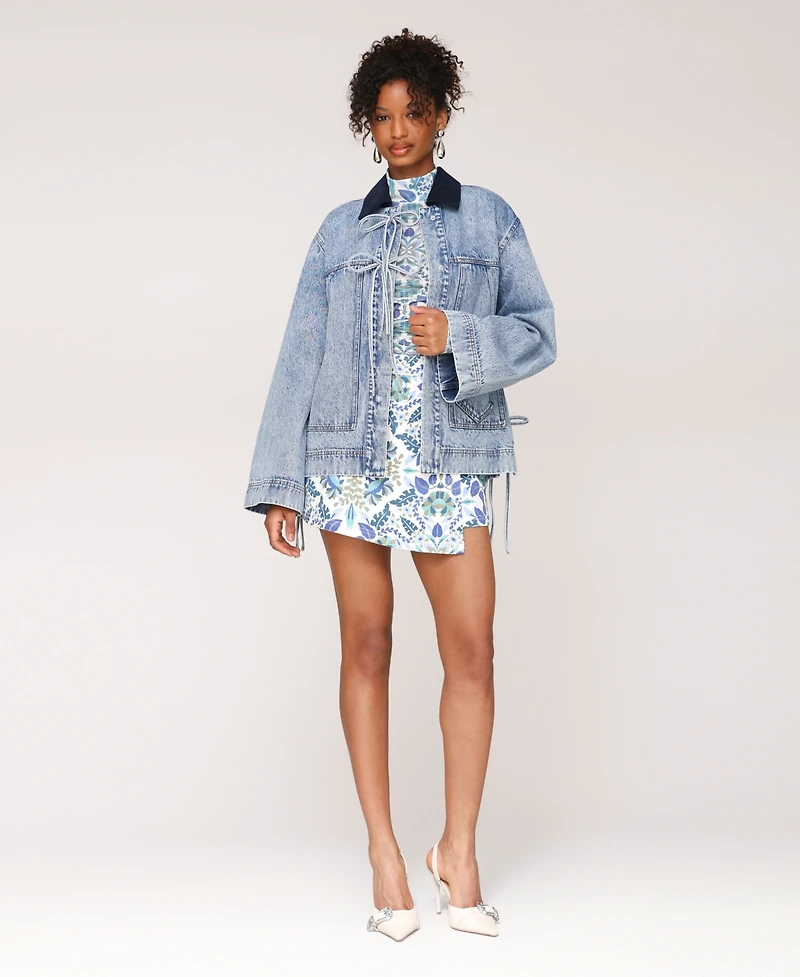 Avec Les Filles Women's Oversized Patch Pocket Chore Jacket
