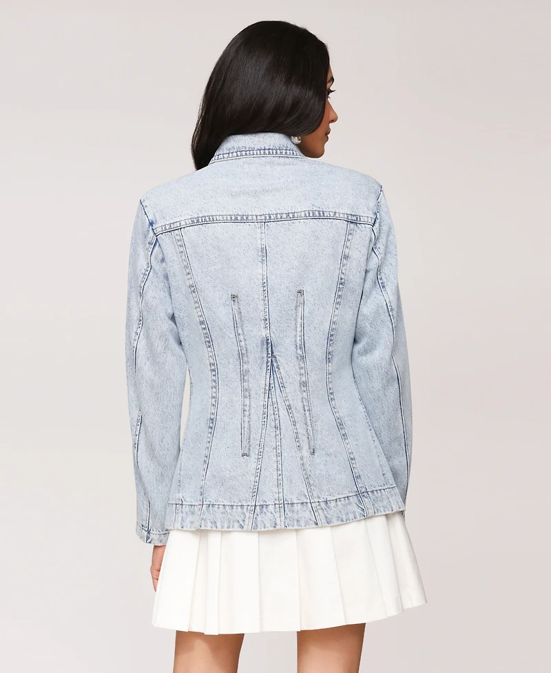 Avec Les Filles Women's Corset Seamed Long Sleeve Jacket