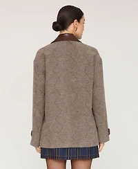 Avec Les Filles Women's Combo Spread Collar Coat