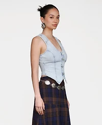 Avec Les Filles Women's Fitted Peak Hem Vest
