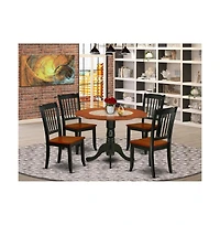 East West Furniture Dining Room Set Black & Cherry