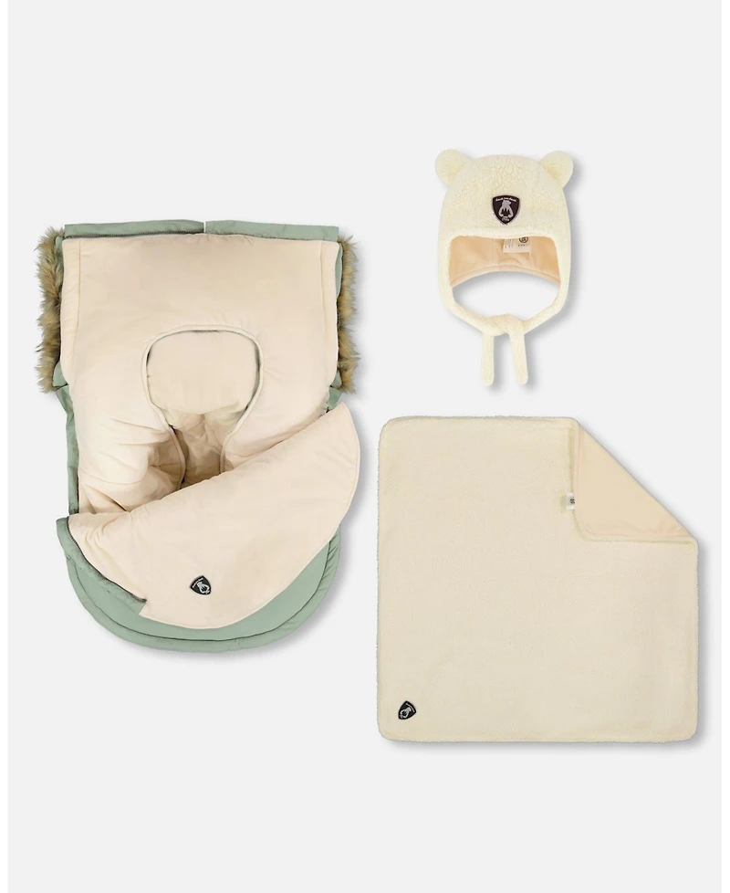Deux par Deux Baby Boy Bunting Bag Designed for Car Seat and Stroller Sage Green - Baby