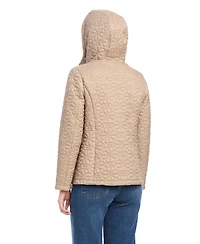 kate spade new york Women's Short Spade Flower Quilted Jacket W/ Hood